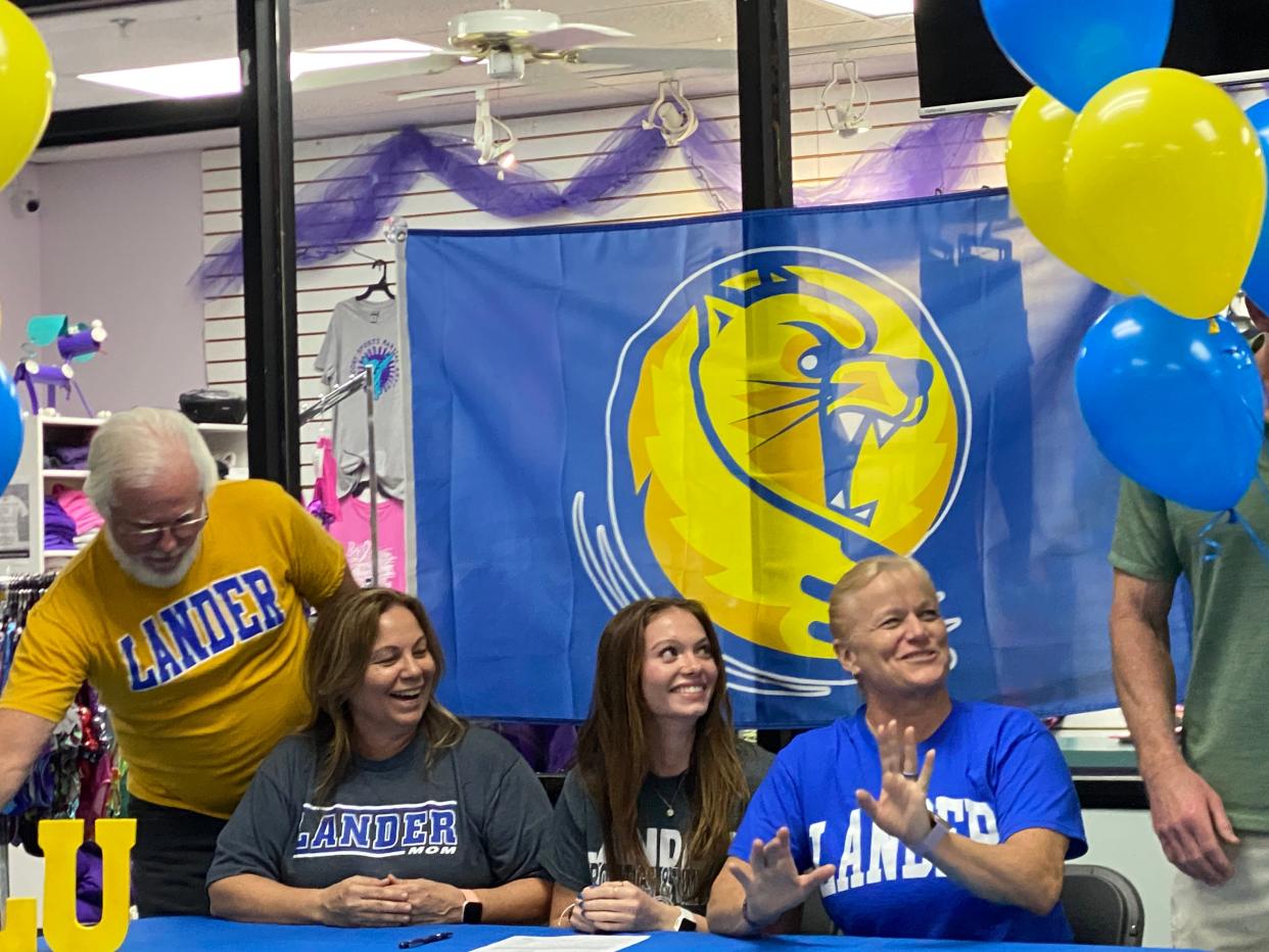 Kaleigh Cato signs to Lander University for acrobatics and tumbling