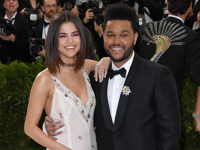 Karwai Tang/WireImage Selena Gomez and The Weeknd at the 2017 Met Gala