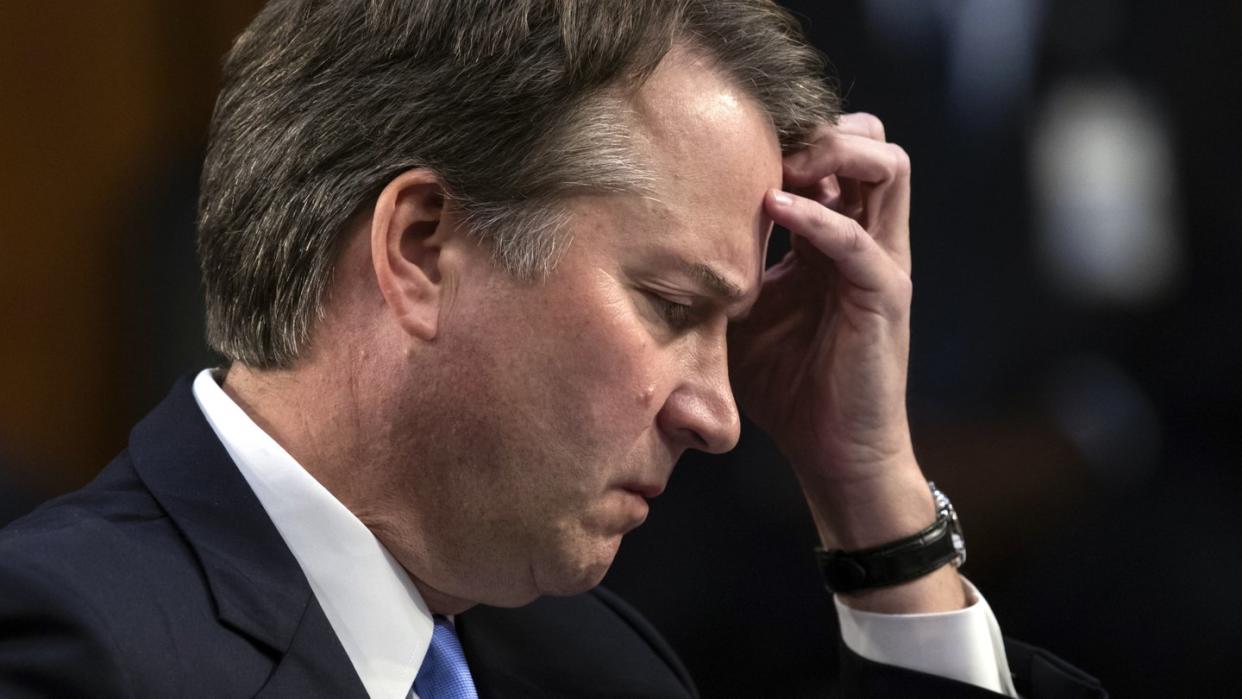 Brett Kavanaugh, Kandidat für ein Richteramt am Obersten Gerichtshof der USA, bei einer Anhörung vor dem Senat. Foto: J. Scott Applewhite/AP