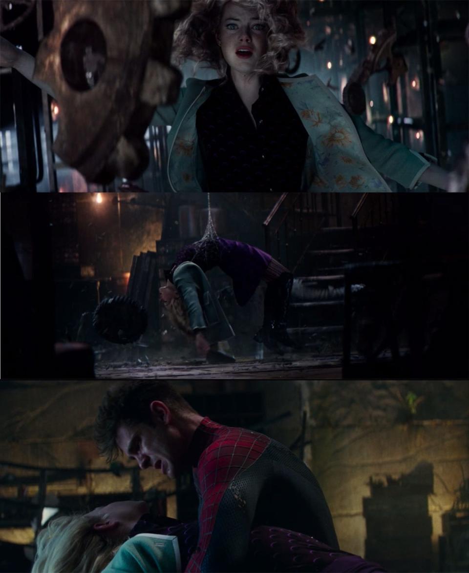 Gwen Stacy's death in "The Amazing Spider-Man 2."