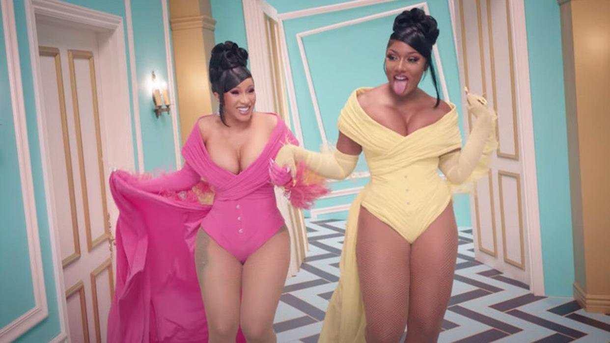 <p>Cardi B and Megan Thee Stallion (pictured in their WAP video) are both performing at the Grammys</p> (Screenshot)