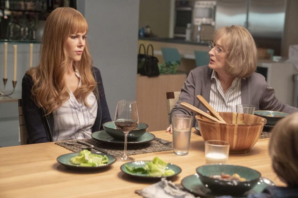 Nicole Kidman as Celeste Wright and Meryl Streep as her meddling mother-in-law Mary Louise Wright in the second season of ‘Big Little Lies’ (HBO/Kobal/Shutterstock)