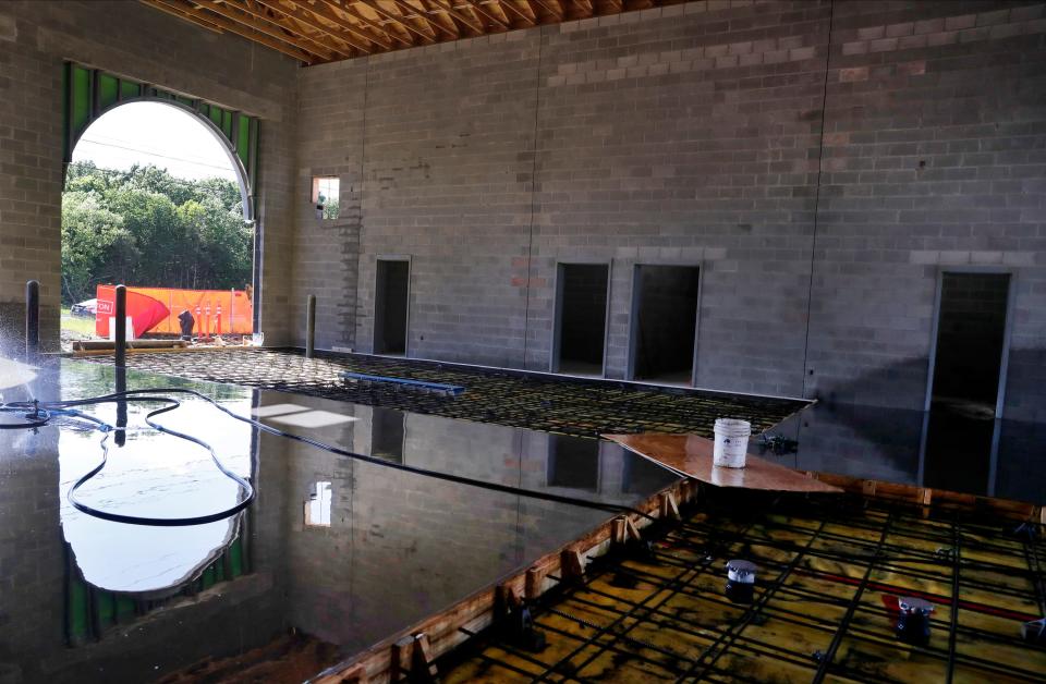 Concrete has been poured for the main bay for Smyrna Fire Station 4 as construction continues at 5650 West Jefferson Pike, on Tuesday, April 30, 2024.