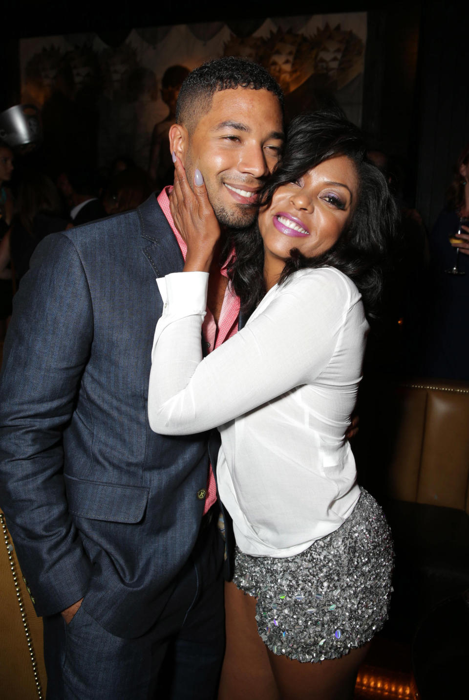 Jussie Smollett and Taraji P. Henson seen at the The World Premiere of Screen Gems' 'Think Like a Man Too' on Monday, June 9, 2014 in Los Angeles. (Photo by Eric Charbonneau/Invision for Screen Gems/AP Images)