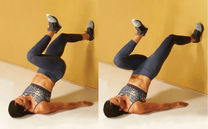 Wall Marching Glute Bridge