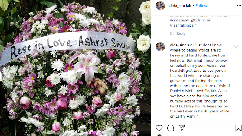 Four days after the passing of Ashraf Sinclair, his mother opened up on the passing of her son. — Screenshot from Instagram/Dida_Sinclair