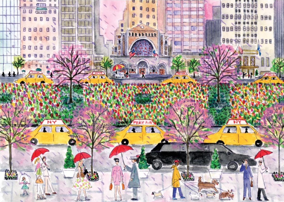 Galison Michael Storrings Spring on Park Avenue 1000-Piece Puzzle