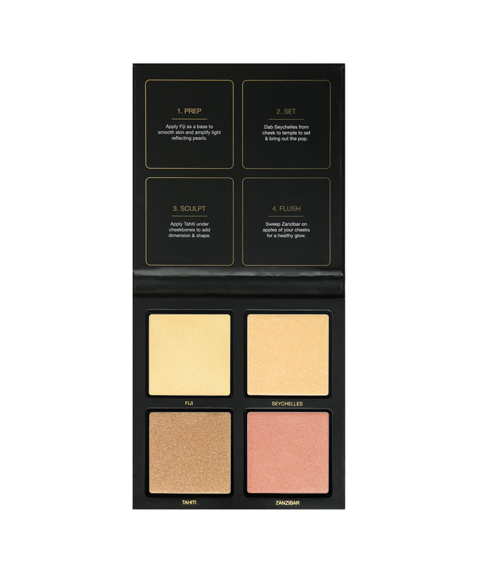 <p>$45, <a rel="nofollow noopener" href="http://shophudabeauty.com/product/3d-highlighter-palette-golden-sands/?v=7516fd43adaa" target="_blank" data-ylk="slk:shophudabeauty.com;elm:context_link;itc:0;sec:content-canvas" class="link ">shophudabeauty.com</a> (Photo: Huda Beauty) </p>