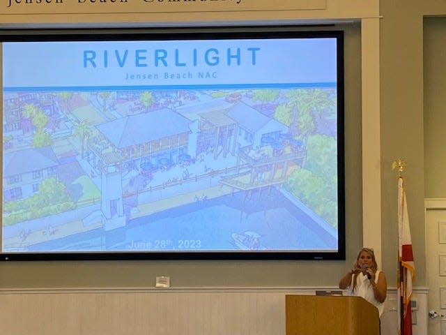 Marcela Camblor, representing the developers of the proposed Riverlight project, tried to reassure Jensen Beach residents the mixed-use project along the Indian River Lagoon would be compatible with the community.