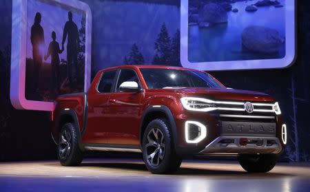 The Volkswagen 2019 Atlas Pickup truck is presented at the New York Auto Show in the Manhattan borough of New York City, New York, U.S., March 28, 2018. REUTERS/Shannon Stapleton