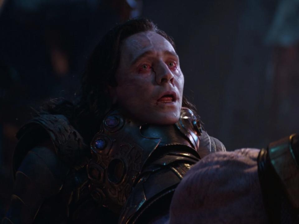 Loki being killed by Thanos in "Avengers: Infinity War."