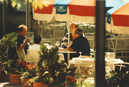 FILE PHOTO: Francis "Cadillac Frank" Salemme, Stephen Flemmi, Francis Salemme Jr and Luigi Manocchio appear in a U.S. government surveillance photograph taken in 1993 provided by the U.S. Attorney's Office in Boston, Massachusetts. U.S. Courtesy U.S. Attorney's Office/Handout via REUTERS