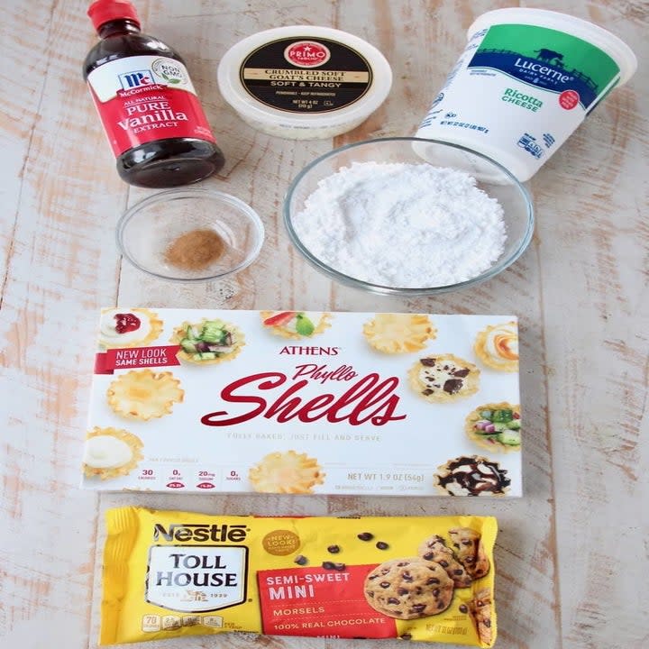 Ingredients for cannoli cups.