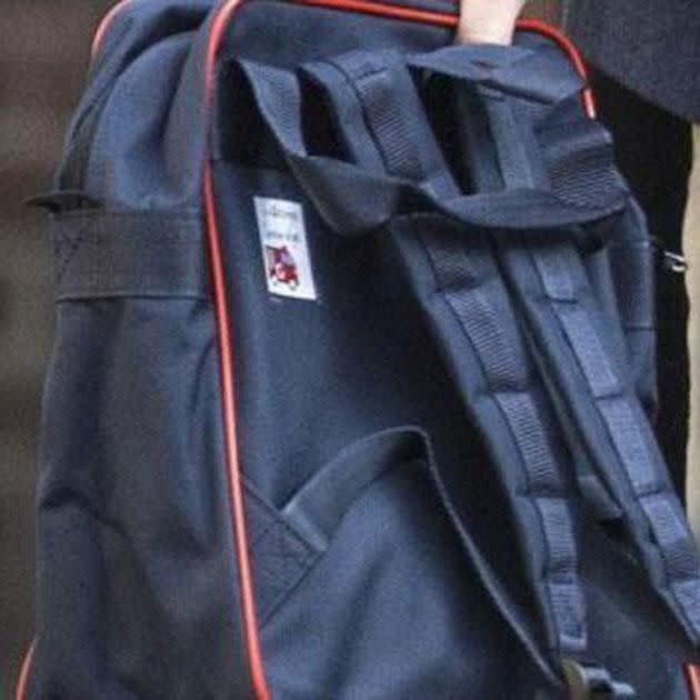 Royal watchers noticed the name tag on George's bag. Source: Twitter