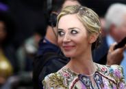 Emily Blunt poses as she arrives at the World premiere of "The Girl on the Train" at Leicester Square in London, Britain September 20, 2016. REUTERS/Dylan Martinez
