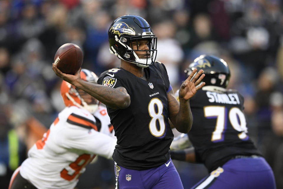 Baltimore Ravens quarterback Lamar Jackson (AP Photo)