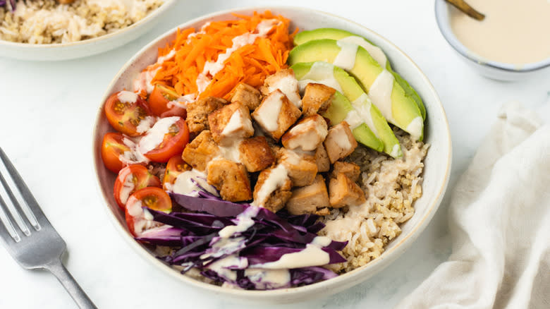 tofu grain bowl