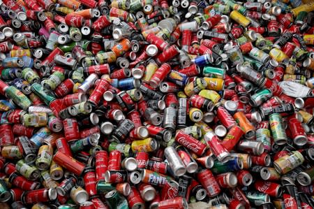FILE PHOTO: Recycle cans are seen at Veolia Proprete France Recycling company in Gennevilliers, near Paris