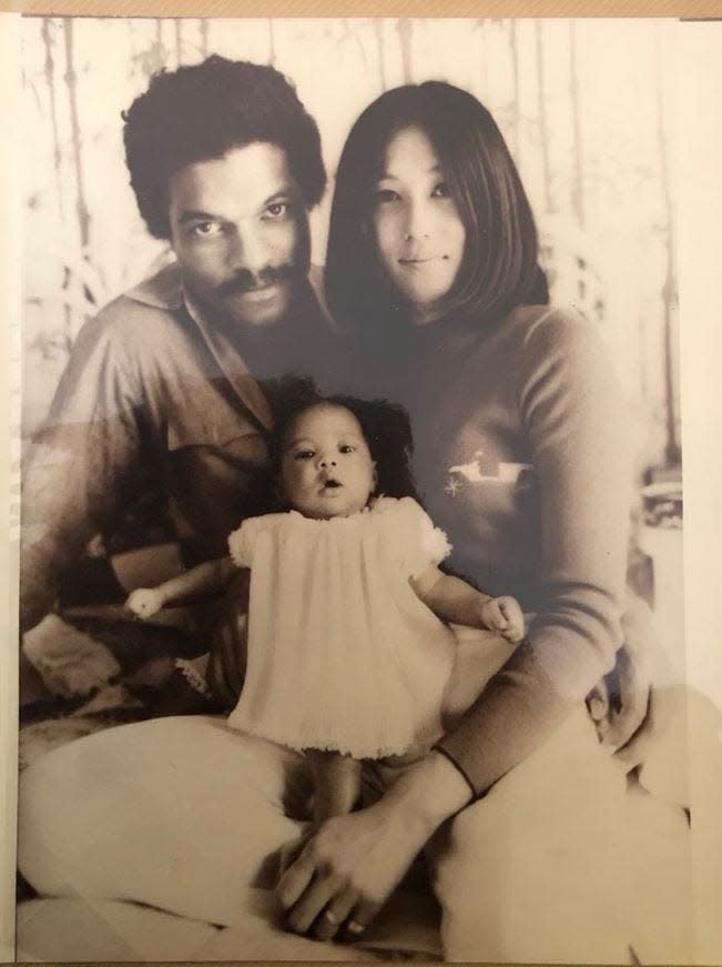 A family photo from 1973 features Billy Dee Williams, wife Teruko and daughter Hanako just days after her birth.