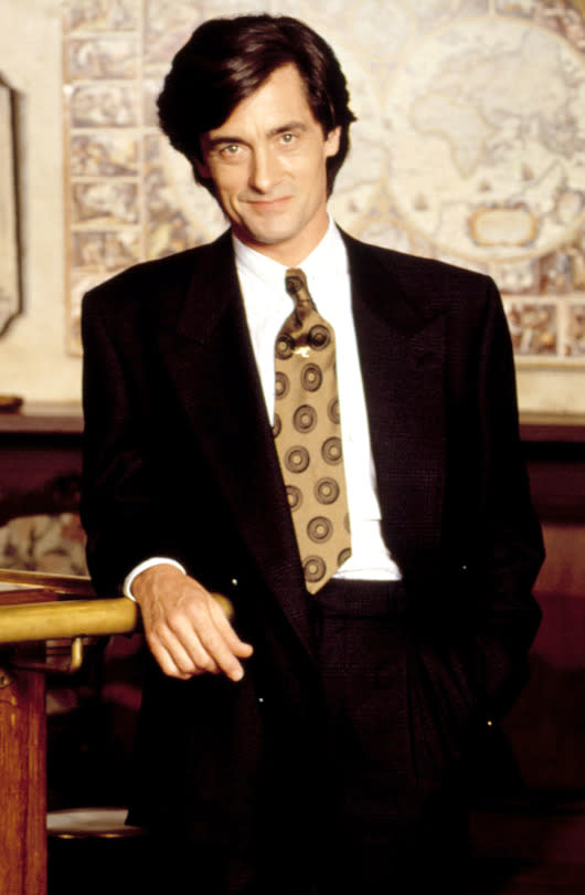 “Cheers” actor Roger Rees died July 10 from brain cancer; he was 71 years old. The Wales native performed with the Royal Shakespeare Company and won a Tony award in 1980, but TV audiences know him best as ultra-rich tycoon Robin Colcord, who romanced Kirstie Alley on “Cheers” from 1989 to 1993. Rees also played substitute teacher Mr. Racine on “My So-Called Life” and British Ambassador Lord John Marbury on “The West Wing.” (Credit: Everett)