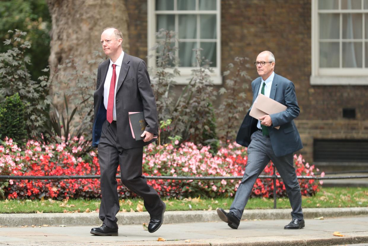 Chris Whitty and Sir Patrick Valance at Downing Street.  (PA)