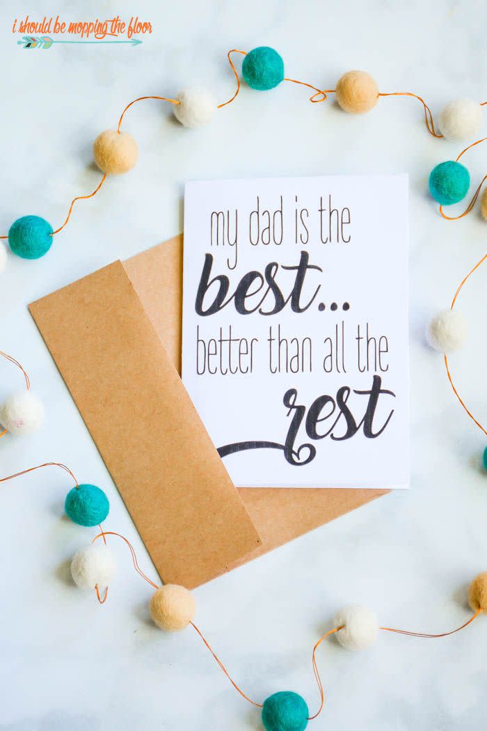 printable fathers day cards my dad is the best card