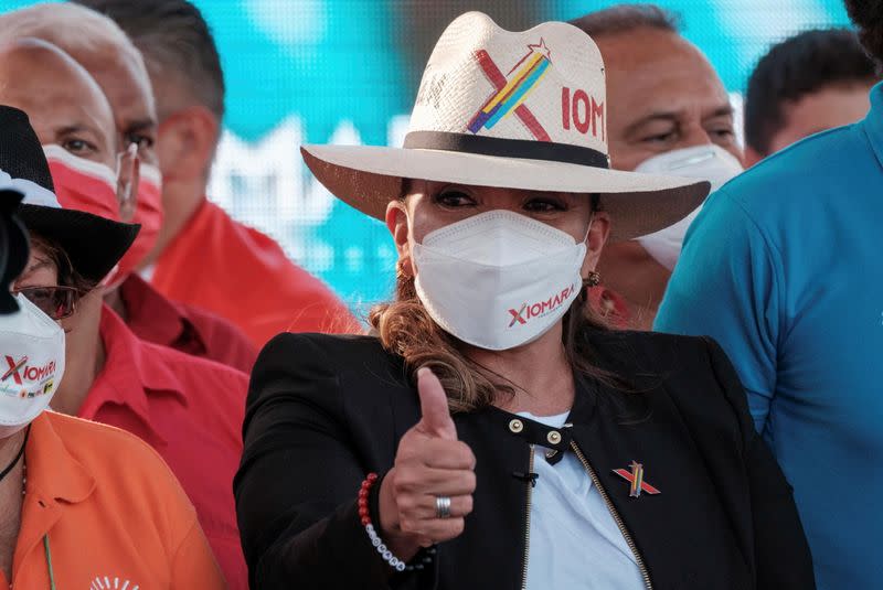 FILE PHOTO: Xiomara Castro, presidential candidate for the opposition Libre Party during the closing rally of her electoral campaign in San Pedro Sula