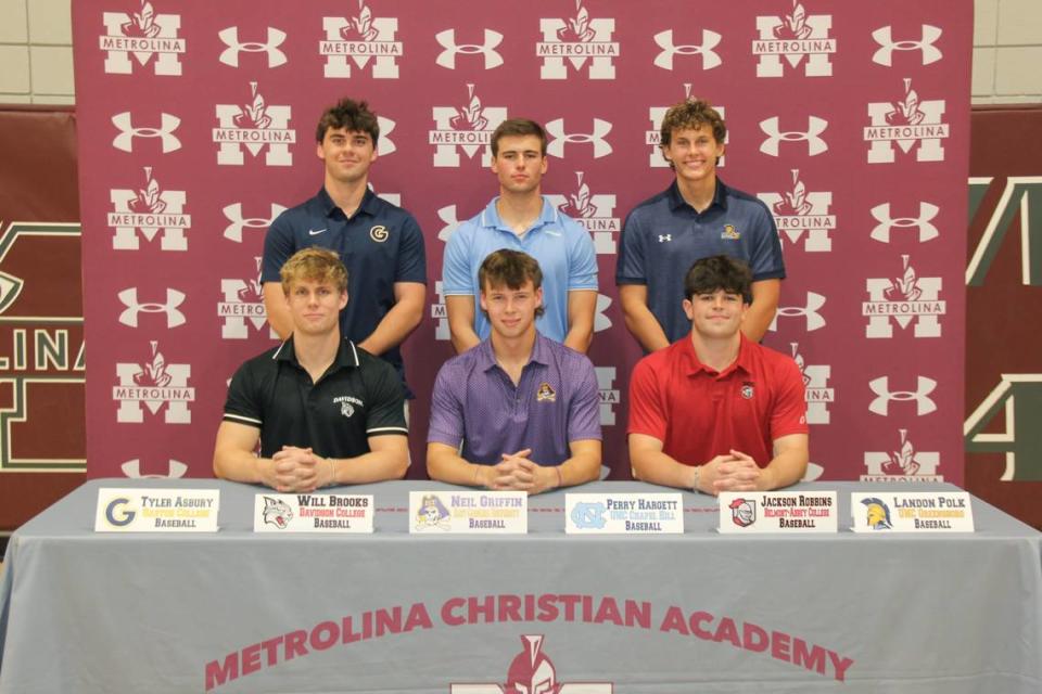 Some of Metrolina Christian’s student-athletes on National Signing Day Wednesday Nov. 8, 2023