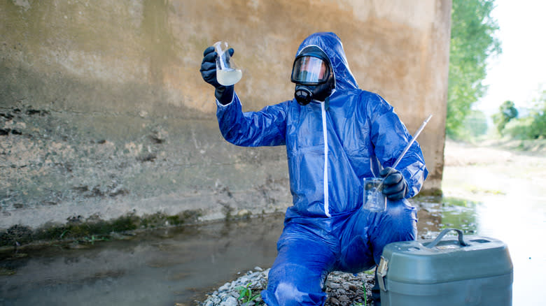 Testers analyzing wastewater 