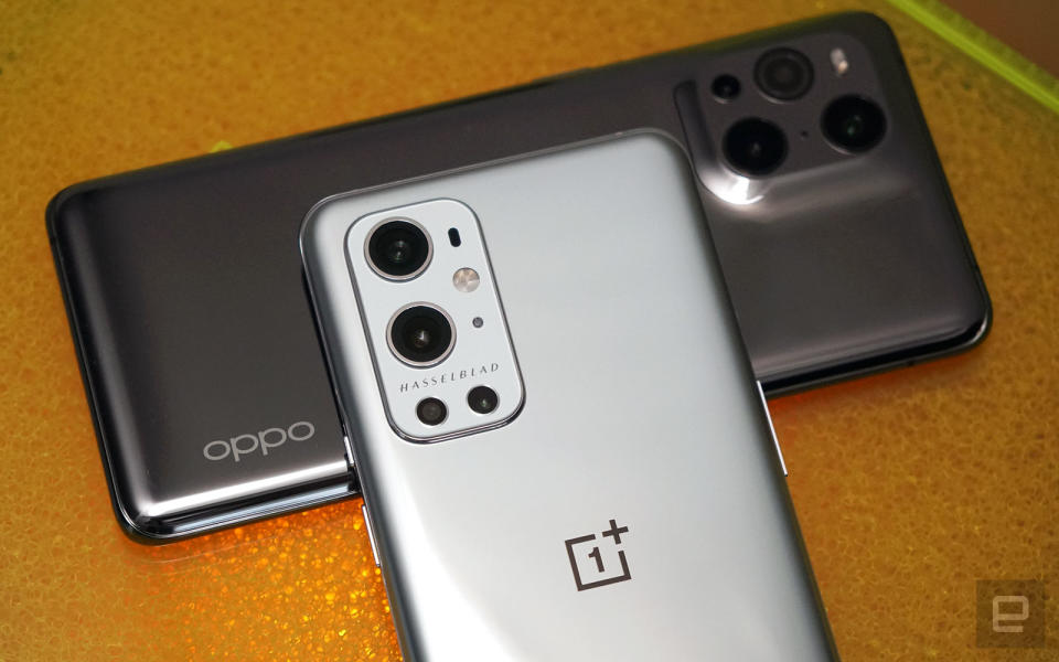 OnePlus 9 Pro 和 Oppo Find X3 Pro