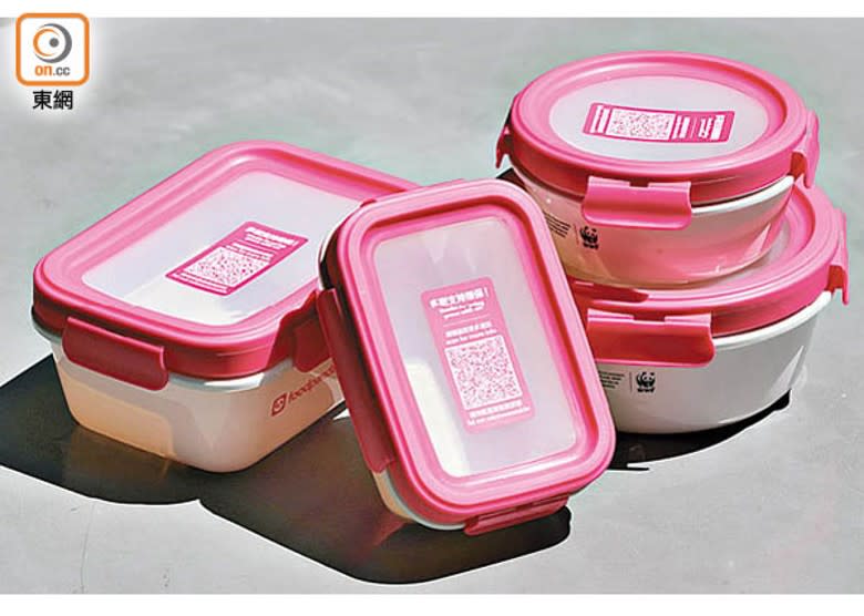 重用餐盒以塑膠製造，部分可放進微波爐加熱。（胡家豪攝）