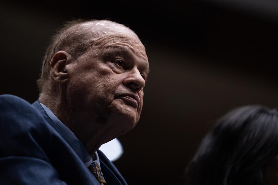 Arizona Superintendent of Public Instruction Tom Horne listens to Gov. Katie Hobbs deliver her State of the State address to the Arizona House of Representatives during the opening session of the 56th Legislature on Jan. 9, 2023, in Phoenix.