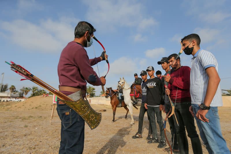 First team of mounted archers takes aim in Gaza