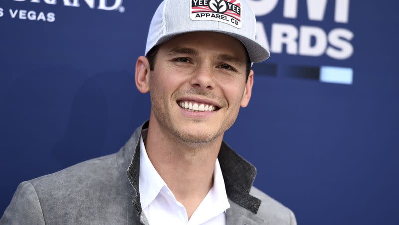 Granger Smith arrives at the 54th annual Academy of Country Music Awards at the MGM Grand Garden Arena on Sunday, April 7, 2019, in Las Vegas.