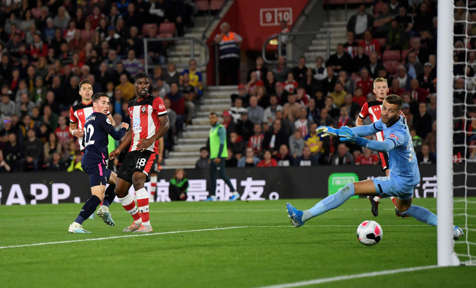 Soccer Football - Premier League - Southampton v AFC Bournemouth - St Mary's Stadium, Southampton, Britain - September 20, 2019   Bournemouth's Harry Wilson scores their second goal    Action Images via Reuters/Tony O'Brien    EDITORIAL USE ONLY. No use with unauthorized audio, video, data, fixture lists, club/league logos or "live" services. Online in-match use limited to 75 images, no video emulation. No use in betting, games or single club/league/player publications.  Please contact your account representative for further details.