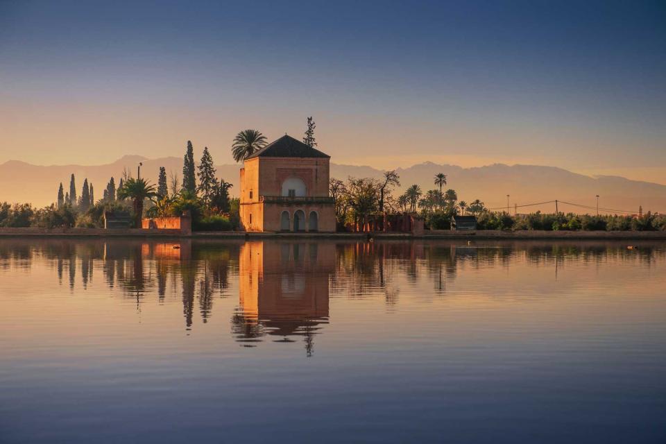Menara Pavilion and Gardens, Marrakesh reflections on the water