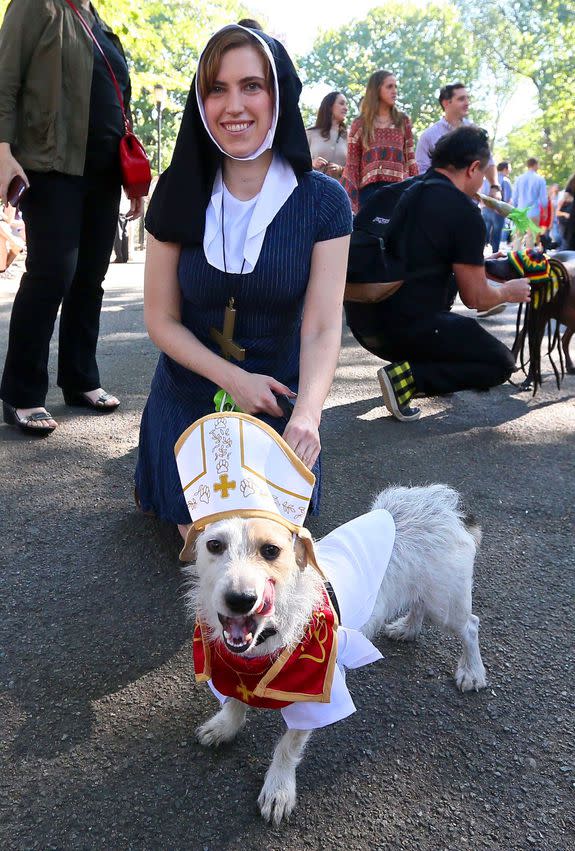 Mandatory Credit: Photo by Alberto Reyes/REX/Shutterstock (9165883e) Participants in the 27th Annual Tompkins Square Halloween Dog Parade 27th Annual Tompkins Square Halloween Dog Parade, New York, USA - 21 Oct 2017