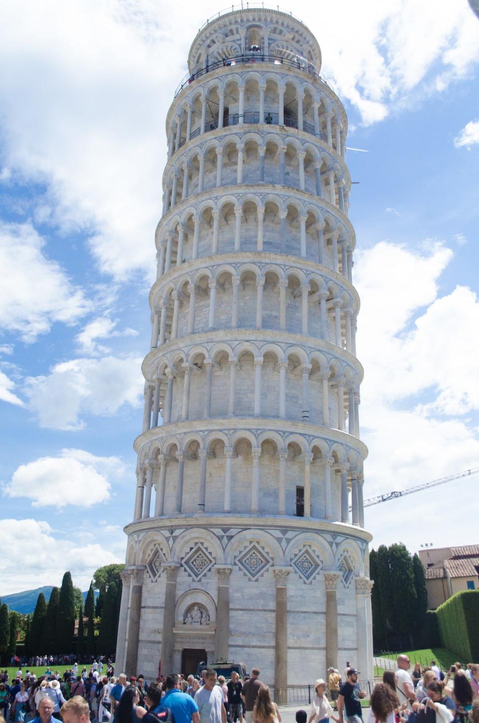 The first port of call was Livorno, Italy. A short ride inland brought us to the Leaning Tower of Pisa, where in 1589, Italian scientist Galileo Galilei experimented with gravity. <cite>Samantha Mathewson</cite>