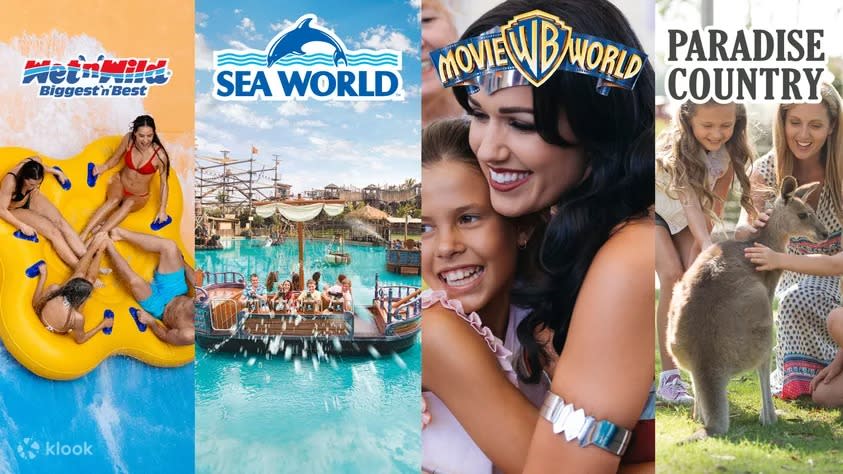 Movie World, Sea World, Wet'n'Wild Gold Coast Multi-Day Pass. (Photo: Klook SG)