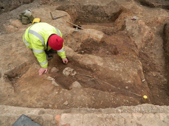 Under yet another parking lot in England, the same team that found the final resting place of King Richard III discovered an ancient 1,700-year-old Roman cemetery containing the remains of 13 bodies and various artifacts. (Photo: University of Leicester)  <a href="http://www.huffingtonpost.com/2013/05/04/ancient-roman-cemetery-parking-lot-leicester_n_3215830.html" target="_blank">Read more here.</a>