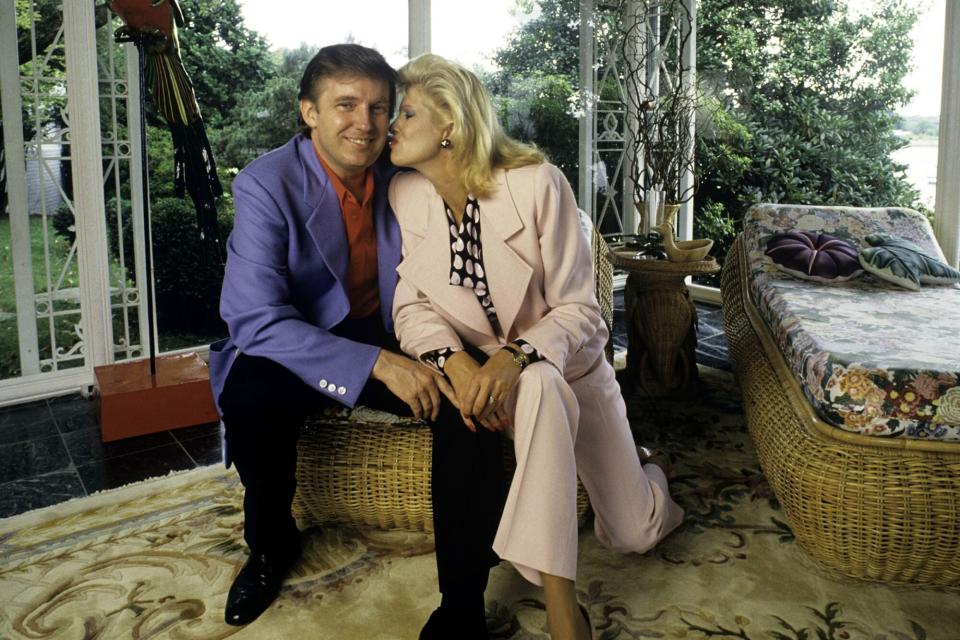 Donald Trump, real estate mogul, entrepreneur, and billionare, relaxes at his home with his wife, Ivana Trump