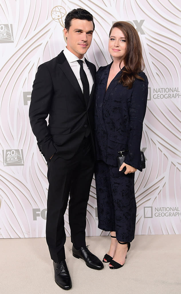 <p>Finn Wittrock and Sarah Roberts at the bash for the Fox Broadcasting Co., Twentieth Century Fox Television, FX, and <em>National Geographic</em>. (Photo: Emma McIntyre/Getty Images) </p>