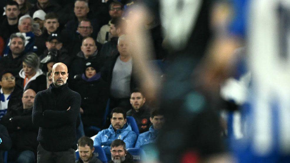  Pep Guardiola watches on