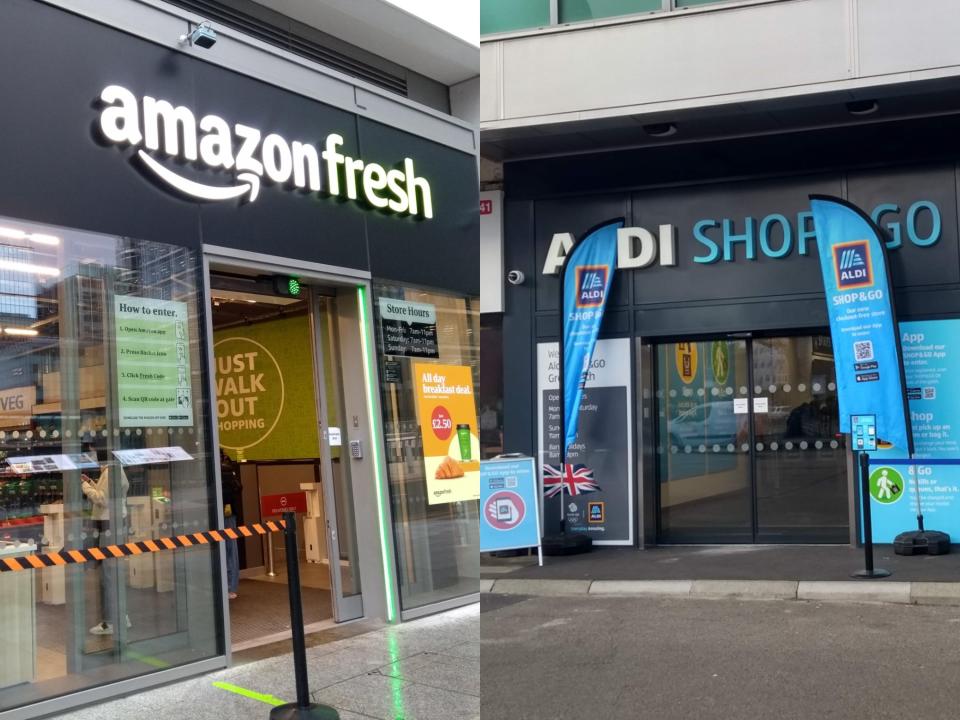 Aldi Shop & Go, Amazon Go comparison