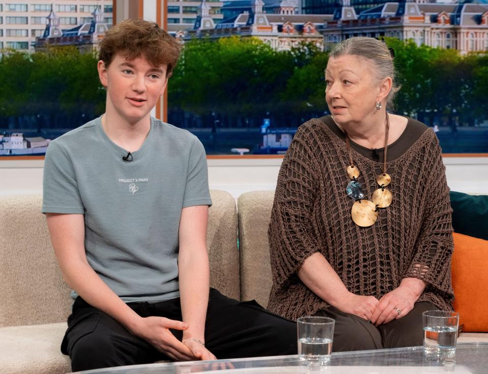 Alex Batty with his grandmother Susan Caruana on Good Morning Britain last month. (Shutterstock)