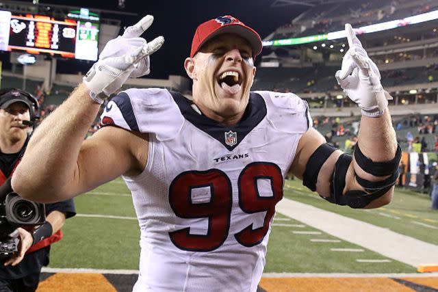 Getty Images Houston's JJ Watt celebrates upset win over CIncinnati