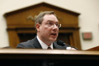 Amazon Associate General Counsel Nate Sutton testifies during a House Judiciary subcommittee hearing, Tuesday, July 16, 2019, on Capitol Hill in Washington. (AP Photo/Patrick Semansky)