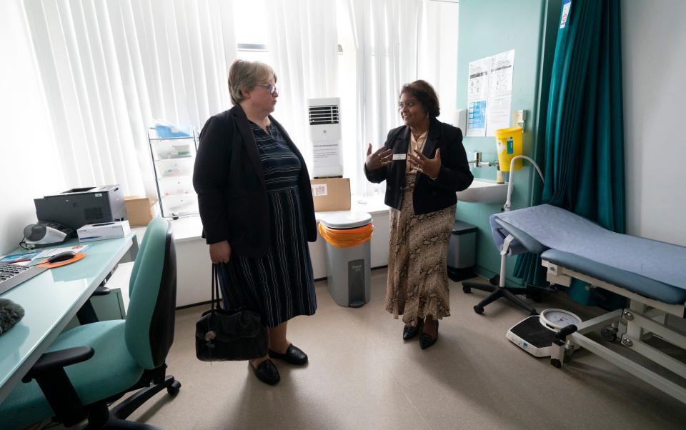 Therese Coffey announced her plans for the NHS during a visit to a surgery in London on Thursday - Kirsty O'Connor/PA Wire