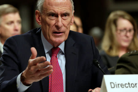 U.S. Director of National Intelligence Dan Coats testifies before the Senate Armed Services Committee on worldwide threats, on Capitol Hill in Washington, U.S., May 23, 2017. REUTERS/Yuri Gripas