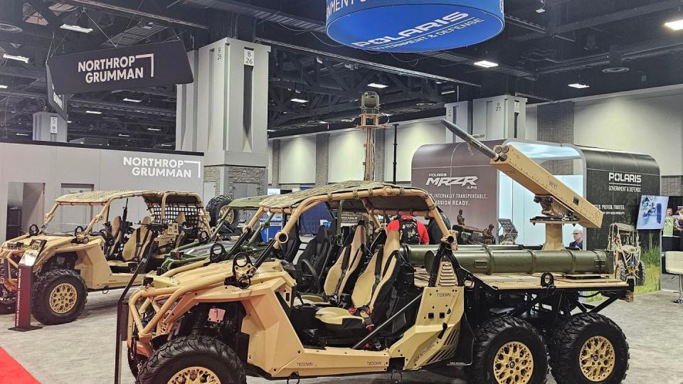 Polaris displays its MRZR Alpha expanded payload concept demonstrator at the 2024 Modern Day Marine conference in Washington, D.C. (Polaris)